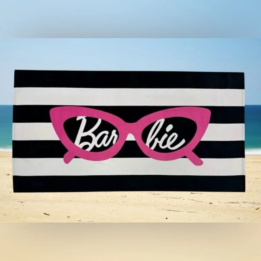 Barbie‎ Black and White Stripe Beach Towel